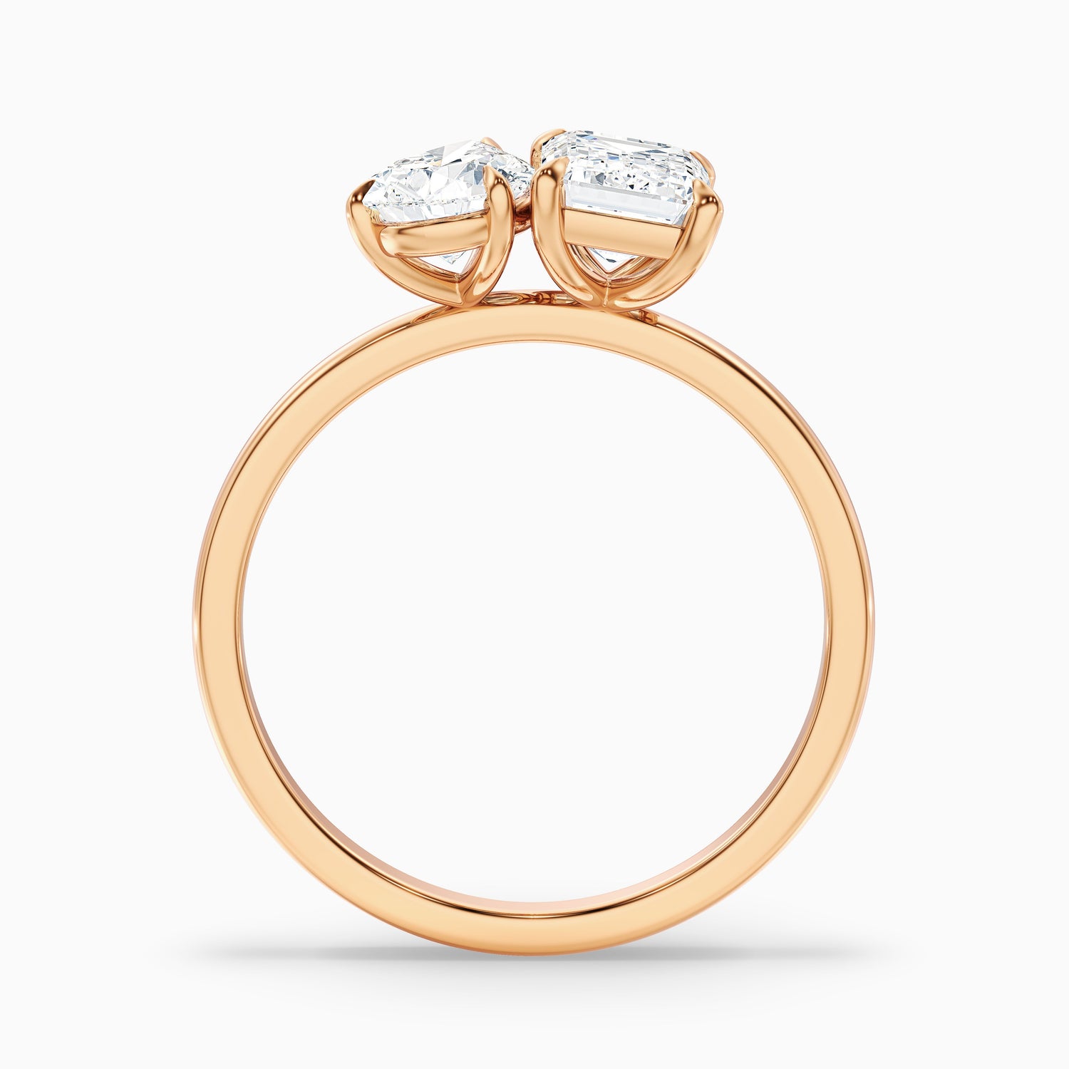 Flora Toi Et Moi Ring in Platinum With Pear and Emerald Two Stone Moissanite Diamond (4.5 Ct. Tw.)