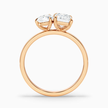 Flora Toi Et Moi Ring in Platinum With Pear and Emerald Two Stone Moissanite Diamond (3.5 Ct. Tw.)