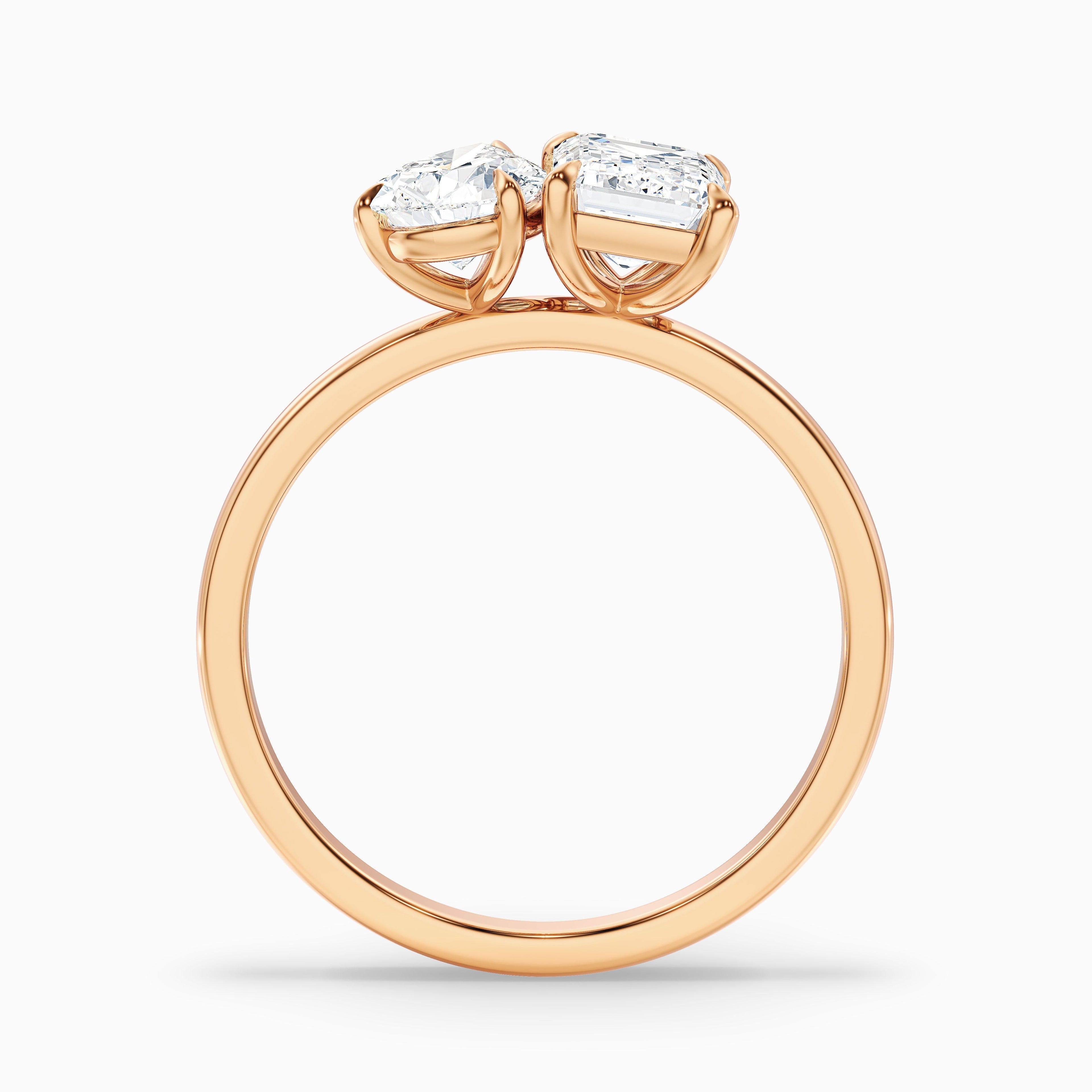 Zoey Toi Et Moi Diamond Ring in Platinum With Pear and Emerald Two Stone Lab Grown Diamond (3.5 Ct. Tw.)