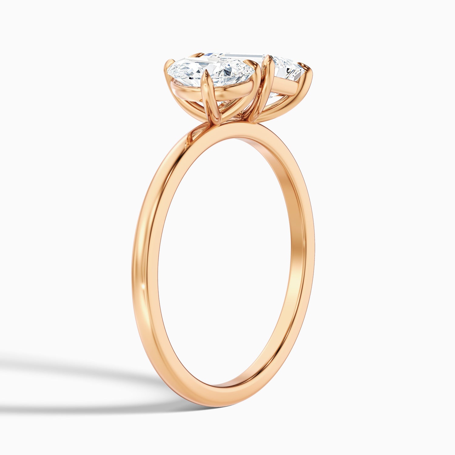 Zoey Toi Et Moi Engagement Ring in 18k White Gold With Pear and Emerald Two Stone Lab Grown Diamond (1.5 Ct. Tw.)