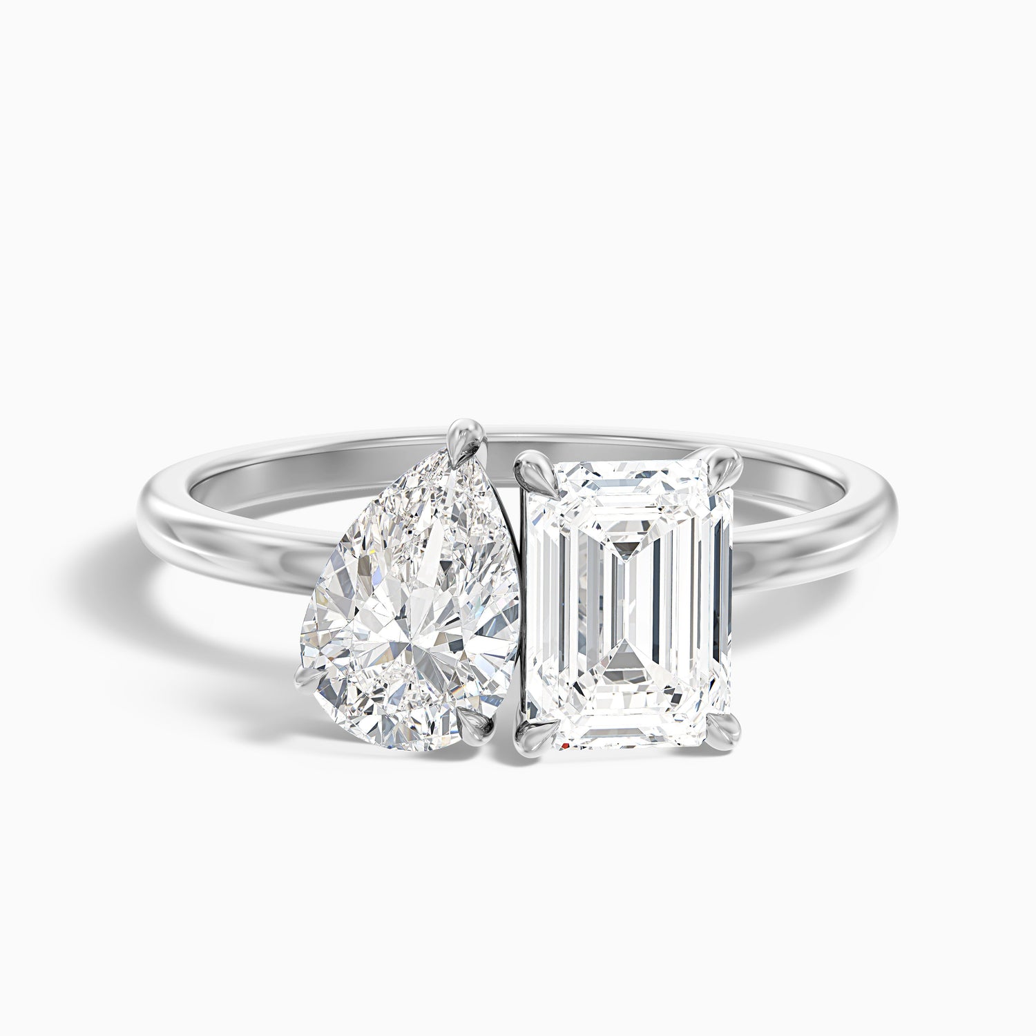 Zoey Toi Et Moi Ring in 18k Yellow Gold With Pear and Emerald Two Stone Lab Grown Diamond (1.5 Ct. Tw.)  DestGlow