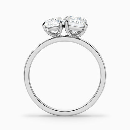 Zoey Toi Et Moi Engagement Ring in 14k White Gold With Pear and Emerald Two Stone Lab Grown Diamond (4.5 Ct. Tw.)  DestGlow