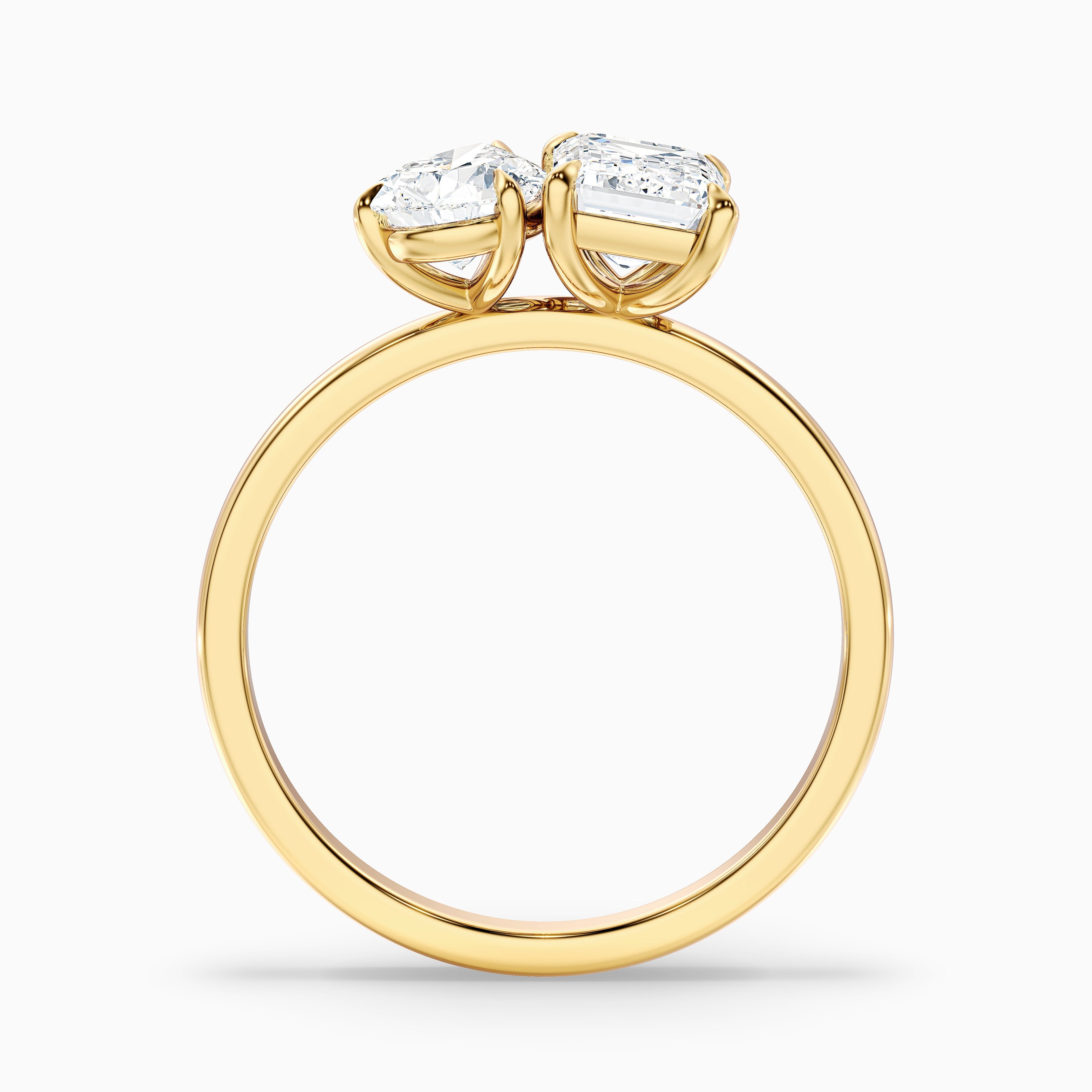 Zoey Toi Et Moi Engagement Ring in 14k White Gold With Pear and Emerald Two Stone Lab Grown Diamond (3 Ct. Tw.)