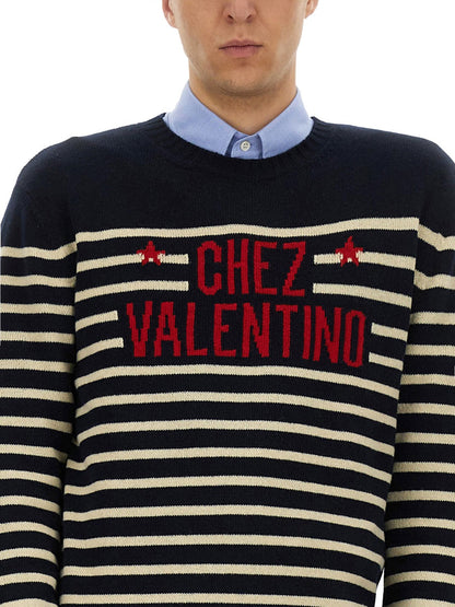Valentino Men "Chez Valentine" Wool Sweater by Luosophy