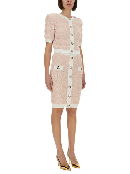 Balmain Women Tweed Midi Skirt by Luosophy