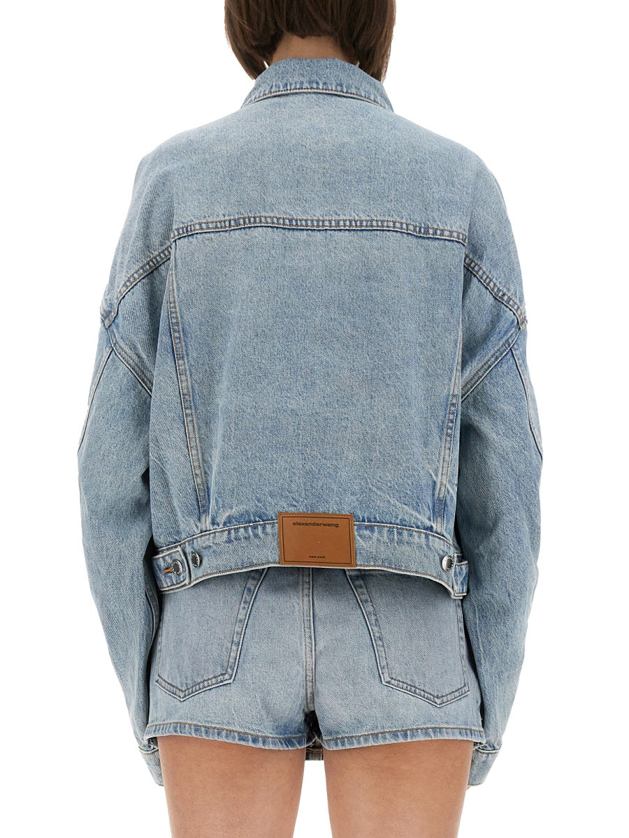 Alexander Wang Women Denim Clip-On Trucker Jacket by Luosophy