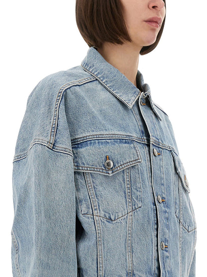 Alexander Wang Women Denim Clip-On Trucker Jacket by Luosophy