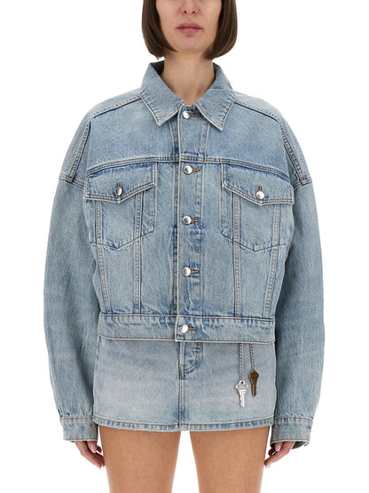 Alexander Wang Women Denim Clip-On Trucker Jacket by Luosophy