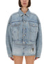 Alexander Wang Women Denim Clip-On Trucker Jacket by Luosophy