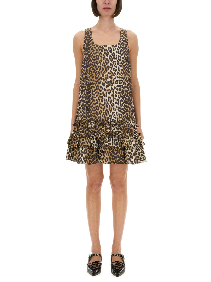 Ganni Women Leopard Mini Dress by Luosophy