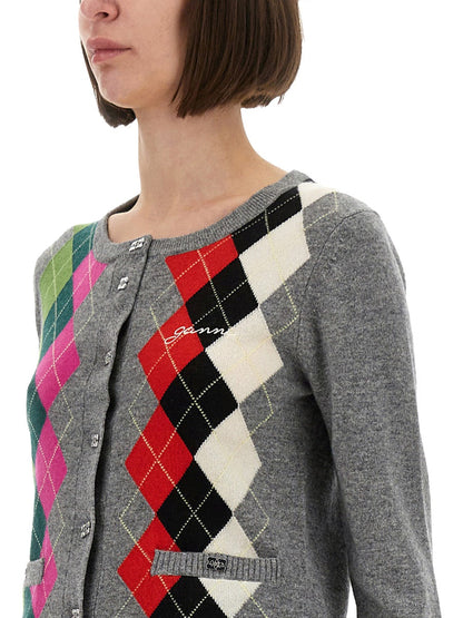 Ganni Women Jacquard Cashmere Cardigan by Luosophy