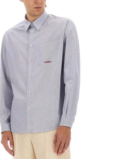 Valentino Men Striped Cotton Shirt by Luosophy