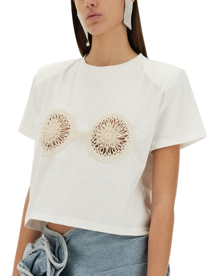 Magda Butrym Women T-Shirt With Crochet Bra by Luosophy