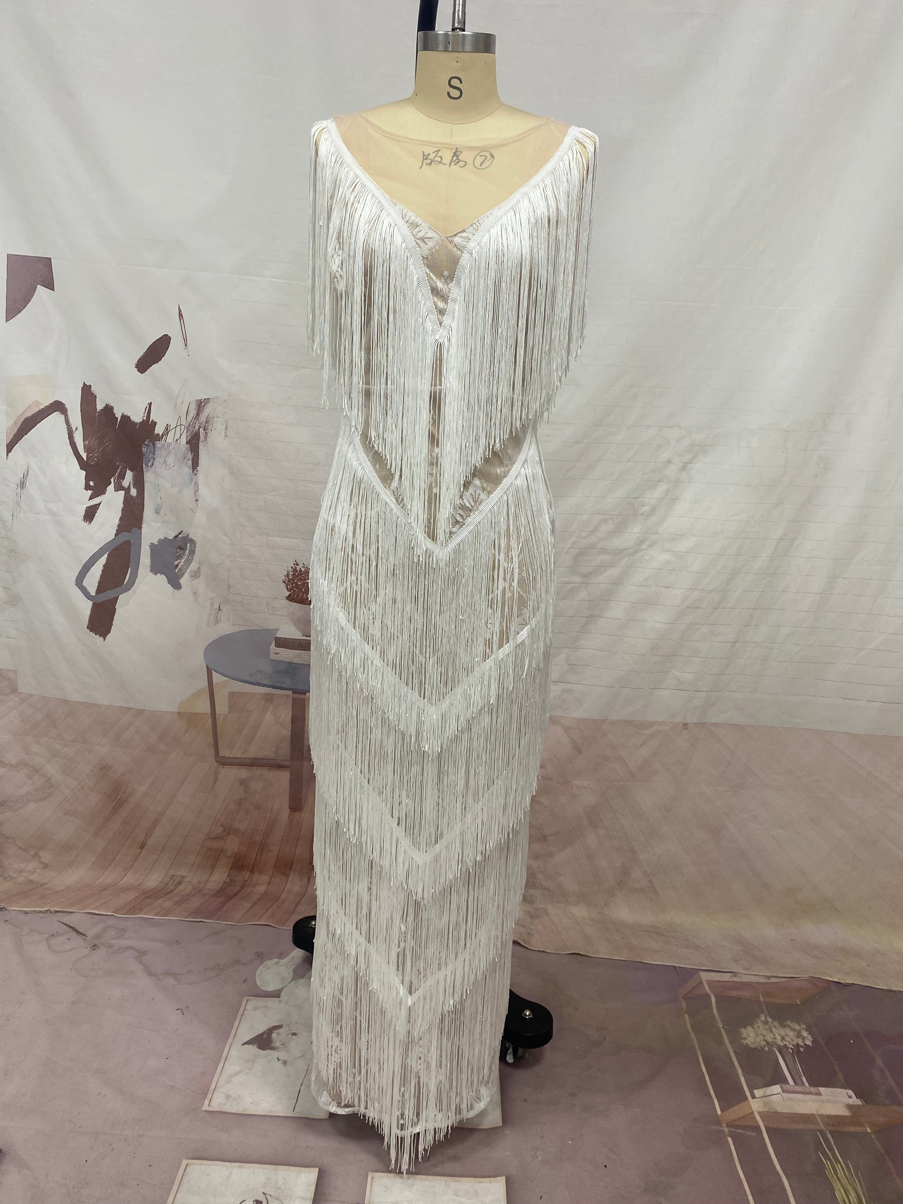 Women V Neck Sleeveless Dress Slim Fit Maxi Dress by Ragazza