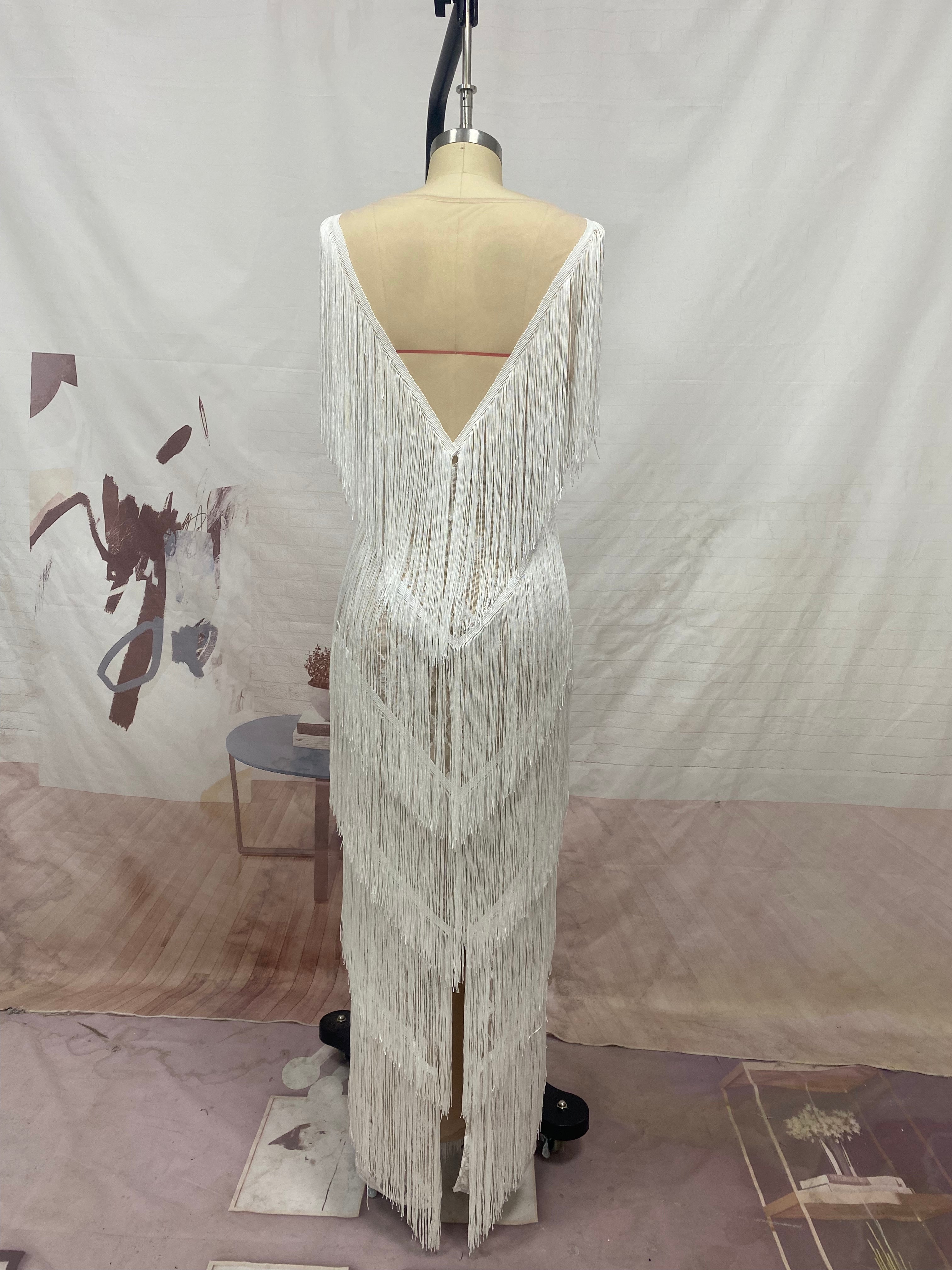 Women V Neck Sleeveless Dress Slim Fit Maxi Dress by Ragazza