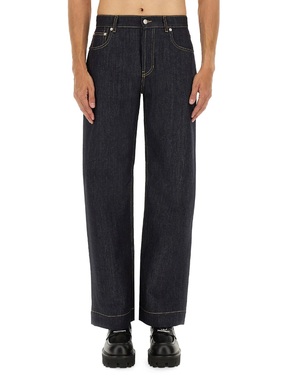 Alexander Mcqueen Men Wide Leg Jeans by Luosophy