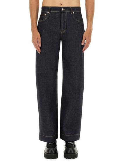 Alexander Mcqueen Men Wide Leg Jeans by Luosophy