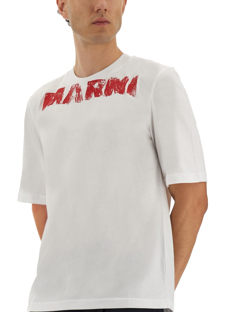 Marni Men Cotton T-Shirt With Maxi Print by Luosophy