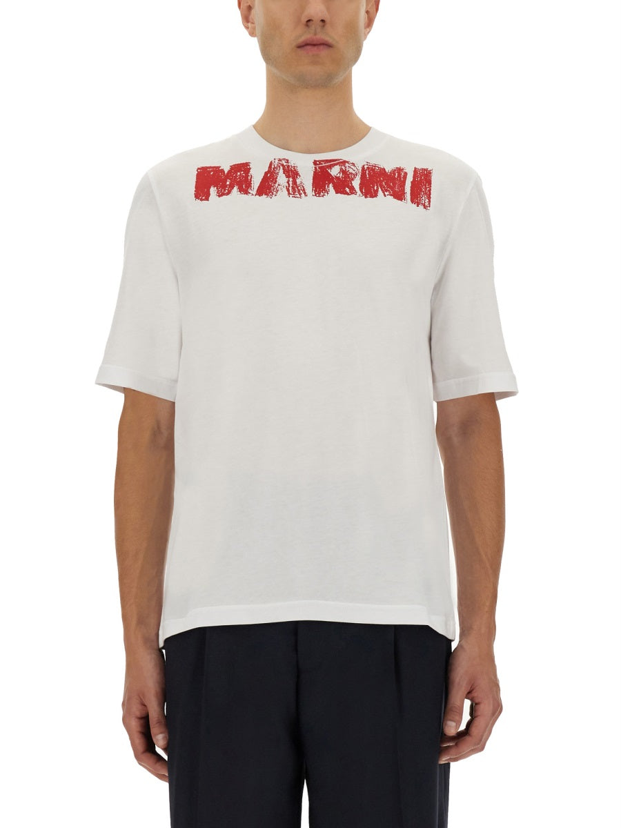 Marni Men Cotton T-Shirt With Maxi Print by Luosophy