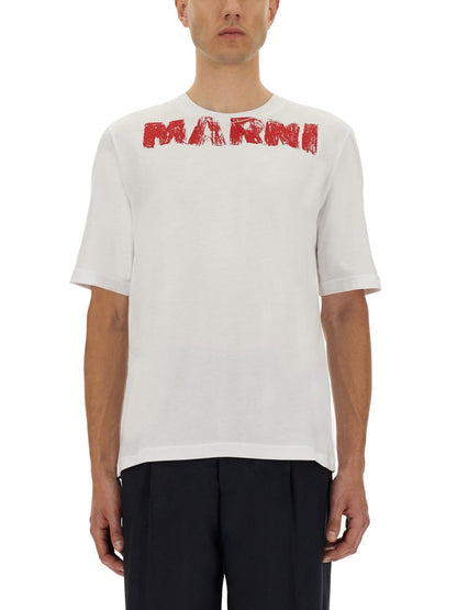 Marni Men Cotton T-Shirt With Maxi Print by Luosophy