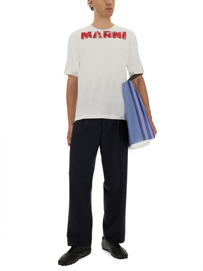 Marni Men Cotton T-Shirt With Maxi Print by Luosophy
