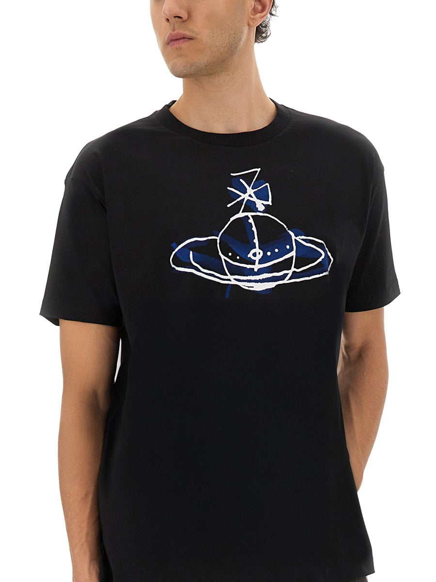 Vivienne Westwood Men Orb Print T-Shirt by Luosophy