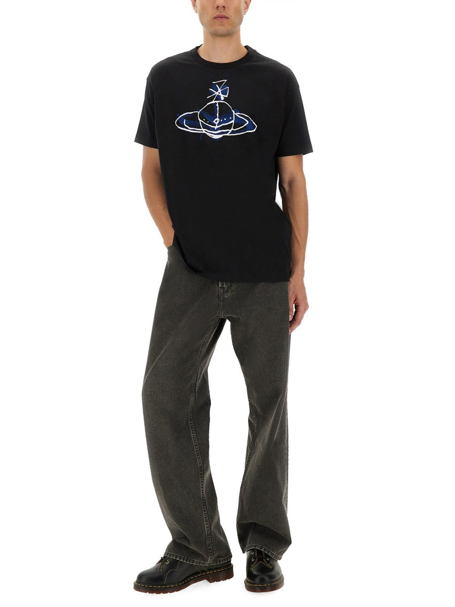 Vivienne Westwood Men Orb Print T-Shirt by Luosophy
