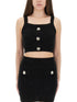 Balmain Women Tweed Crop Top by Luosophy