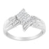 10K White Gold 1/3 Cttw Princess and Baguette Cut Diamond Bypass Style Cocktail Ring (I-J Color, I1-I2 Clarity) - Size 4 by Bids.com