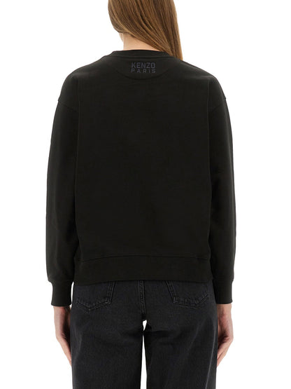 Kenzo Women Cotton Sweatshirt With "Happy Tiger" Patch by Luosophy