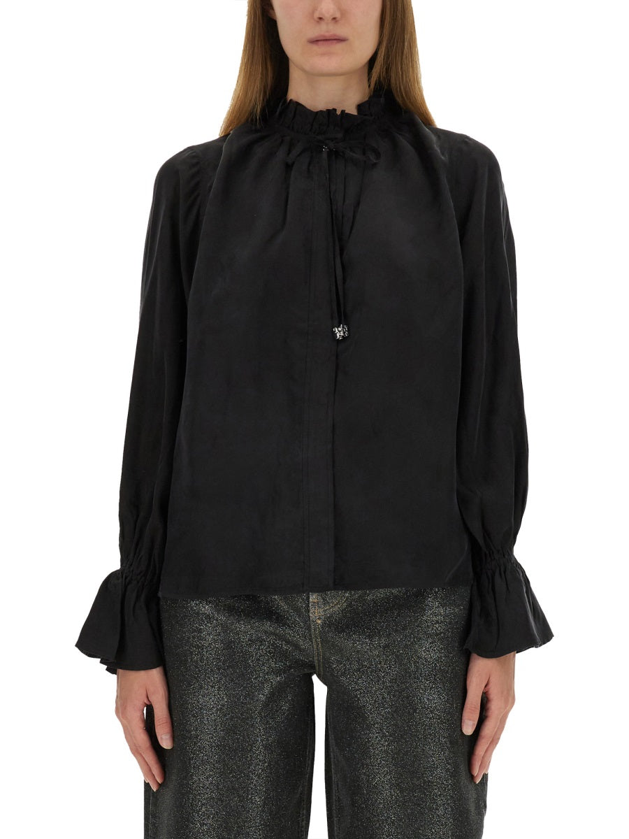 Ganni Women Fluid Cupro Shirt by Luosophy