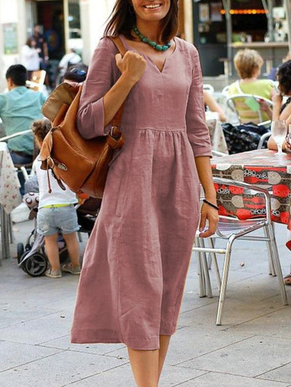 Women Clothing Autumn Winter Loose Half Length Sleeve Dress by Ragazza