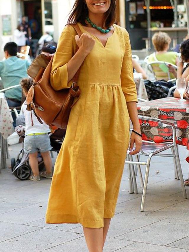 Women Clothing Autumn Winter Loose Half Length Sleeve Dress by Ragazza