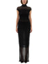 Jean Paul Gaultier Women Mesh Dress With Flocked Logo by Luosophy