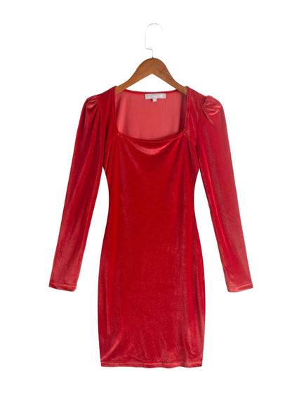 Autumn Korean Simple Vacation Solid Color Slim Fit Comfortable Slimming Square Collar Long Sleeve Knitted by Ragazza