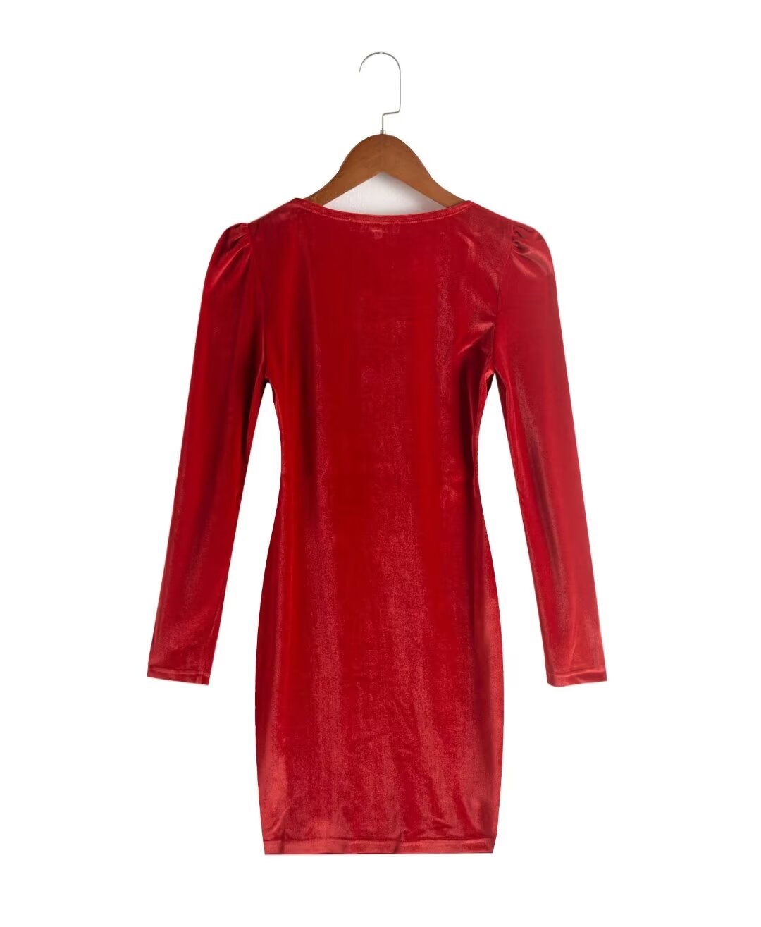 Autumn Korean Simple Vacation Solid Color Slim Fit Comfortable Slimming Square Collar Long Sleeve Knitted by Ragazza