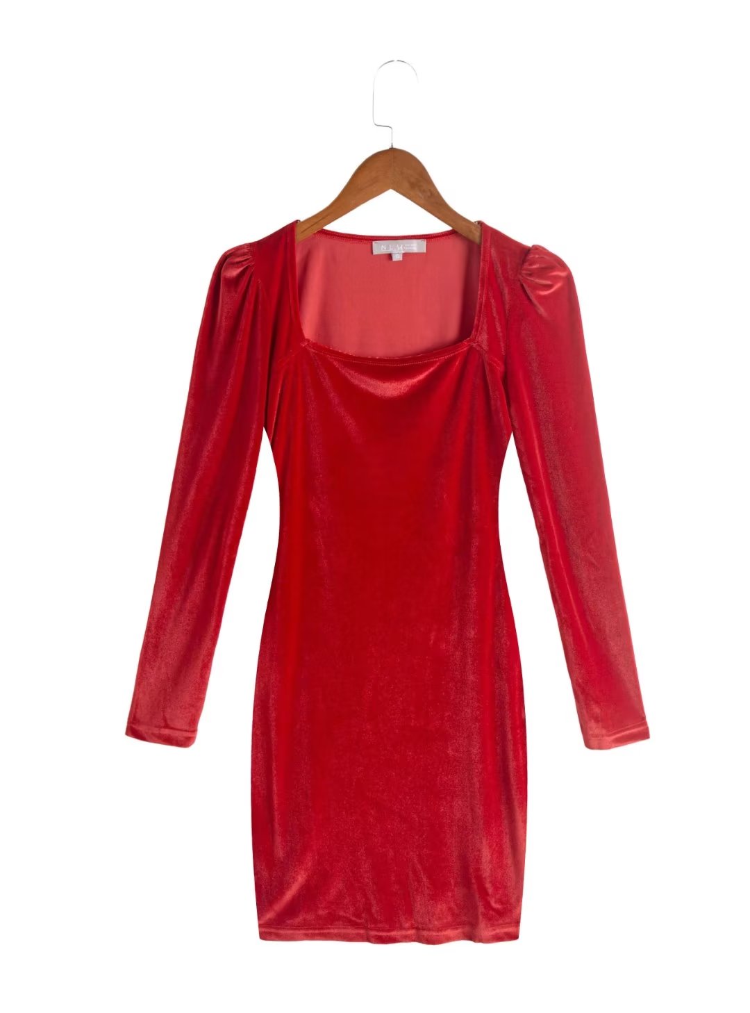 Autumn Korean Simple Vacation Solid Color Slim Fit Comfortable Slimming Square Collar Long Sleeve Knitted by Ragazza
