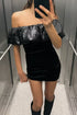 Winter Women Clothing Beads Decoration Velvet Mini Dress by Ragazza