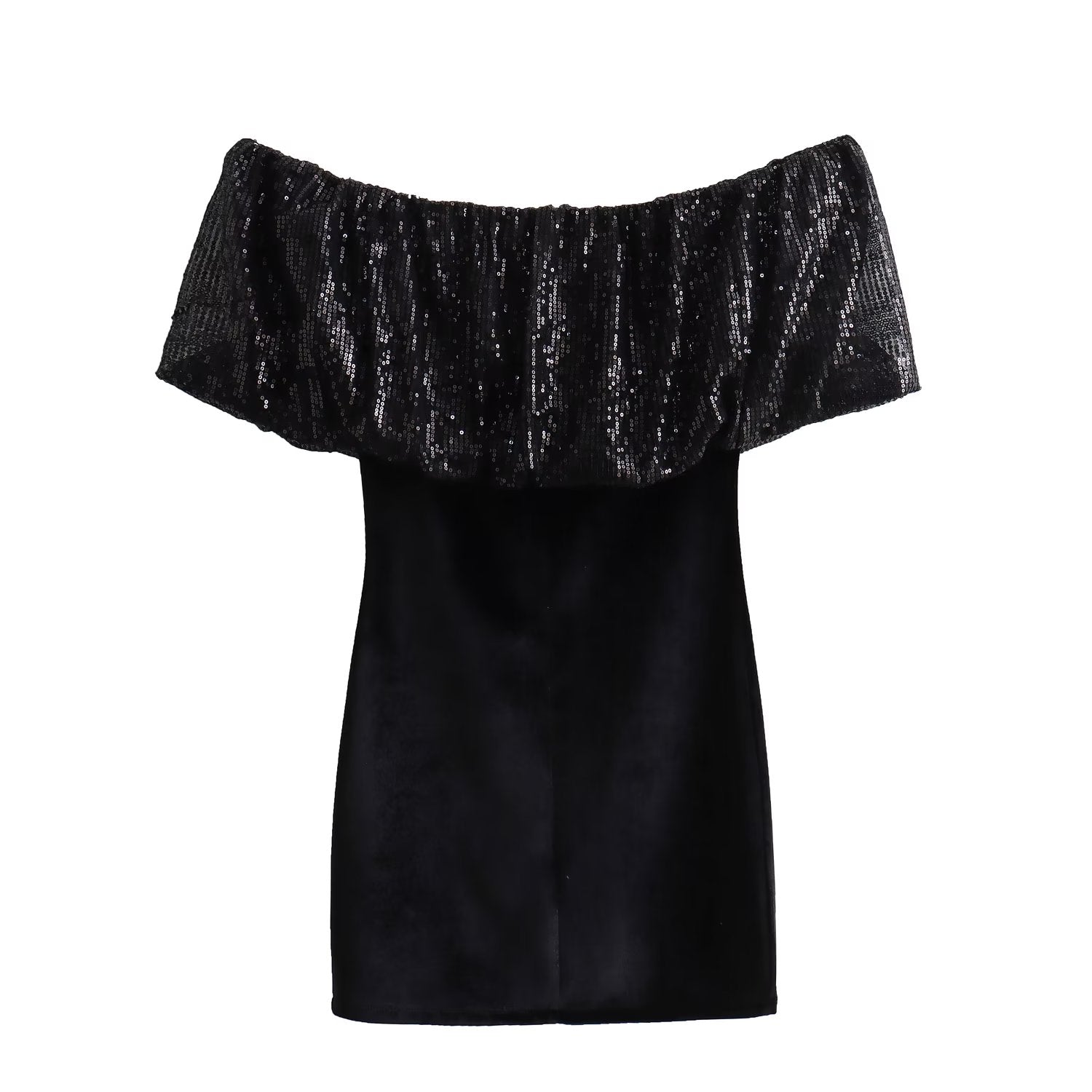 Winter Women Clothing Beads Decoration Velvet Mini Dress by Ragazza