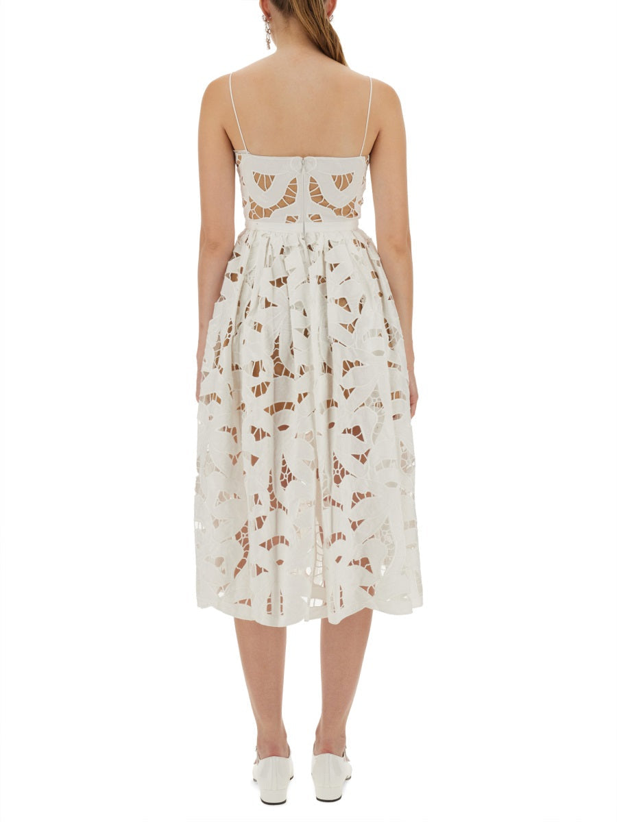 Self-Portrait Women Embroidered Midi Dress With Bow by Luosophy