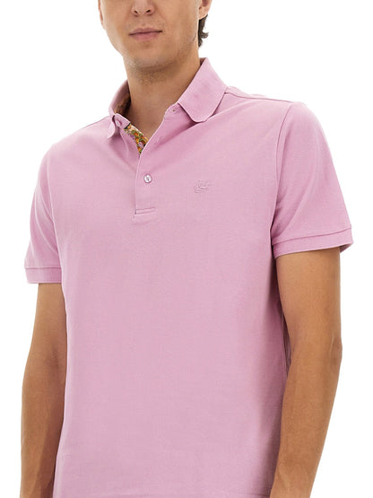 Etro Men Cotton Polo Shirt With Pegasus by Luosophy