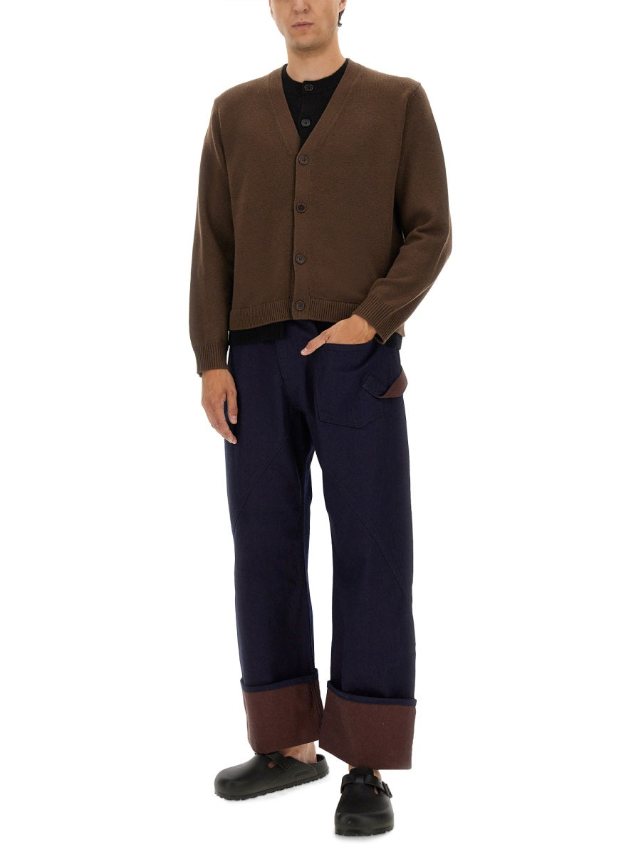 Jw Anderson Men Contrasting Layered Cardigan by Luosophy