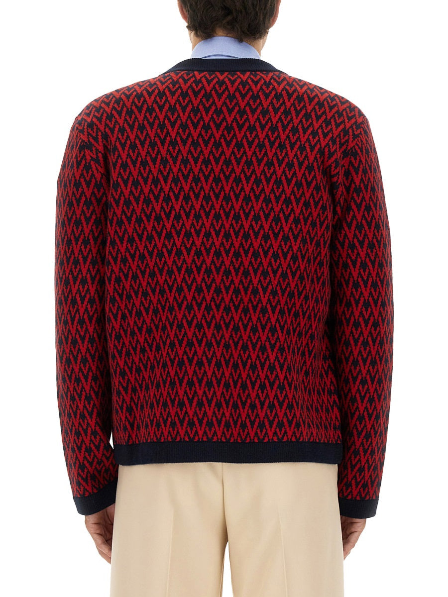 Valentino Men Cardigan With "Toute La V" Pattern by Luosophy