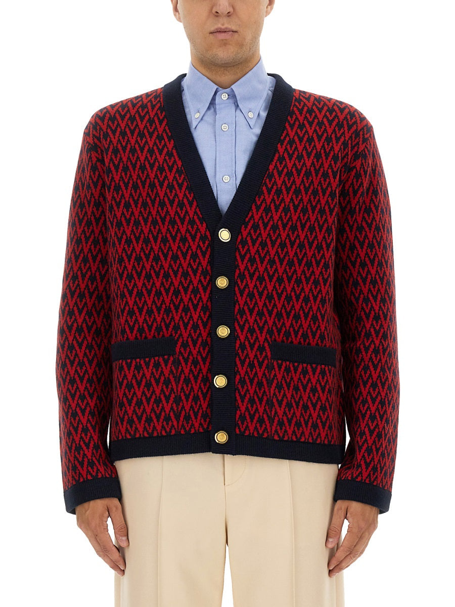 Valentino Men Cardigan With "Toute La V" Pattern by Luosophy