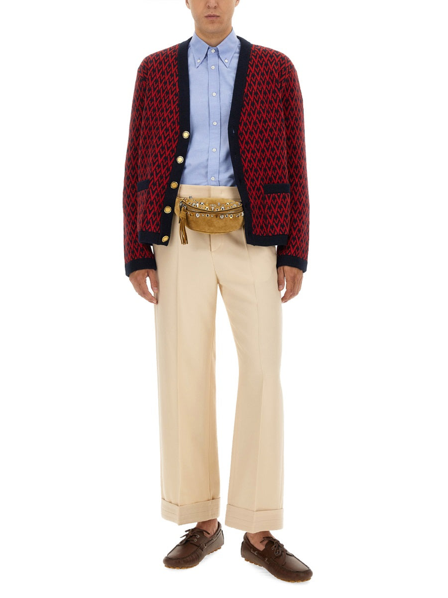 Valentino Men Cardigan With "Toute La V" Pattern by Luosophy