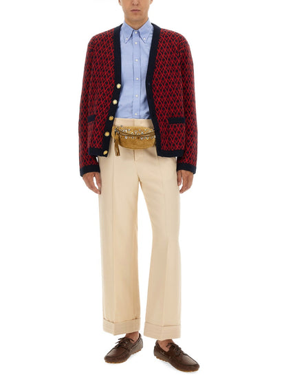 Valentino Men Cardigan With "Toute La V" Pattern by Luosophy