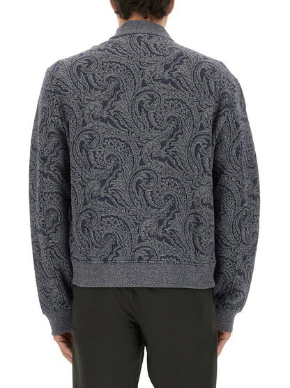Etro Men Jacquard Bomber Jacket With Logo by Luosophy