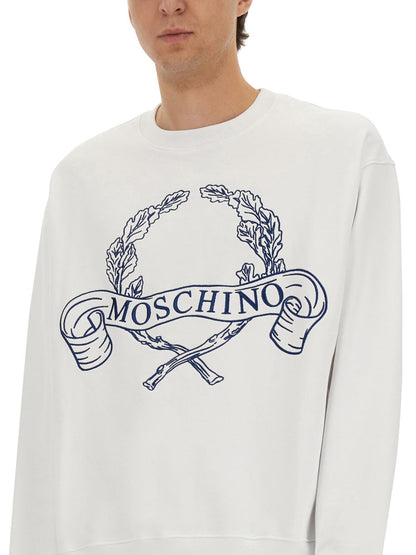 Moschino Men Sweatshirt With Laurel Crown Logo Embroidery by Luosophy