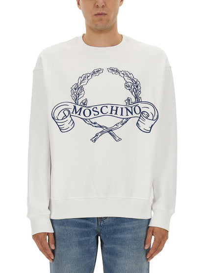 Moschino Men Sweatshirt With Laurel Crown Logo Embroidery by Luosophy