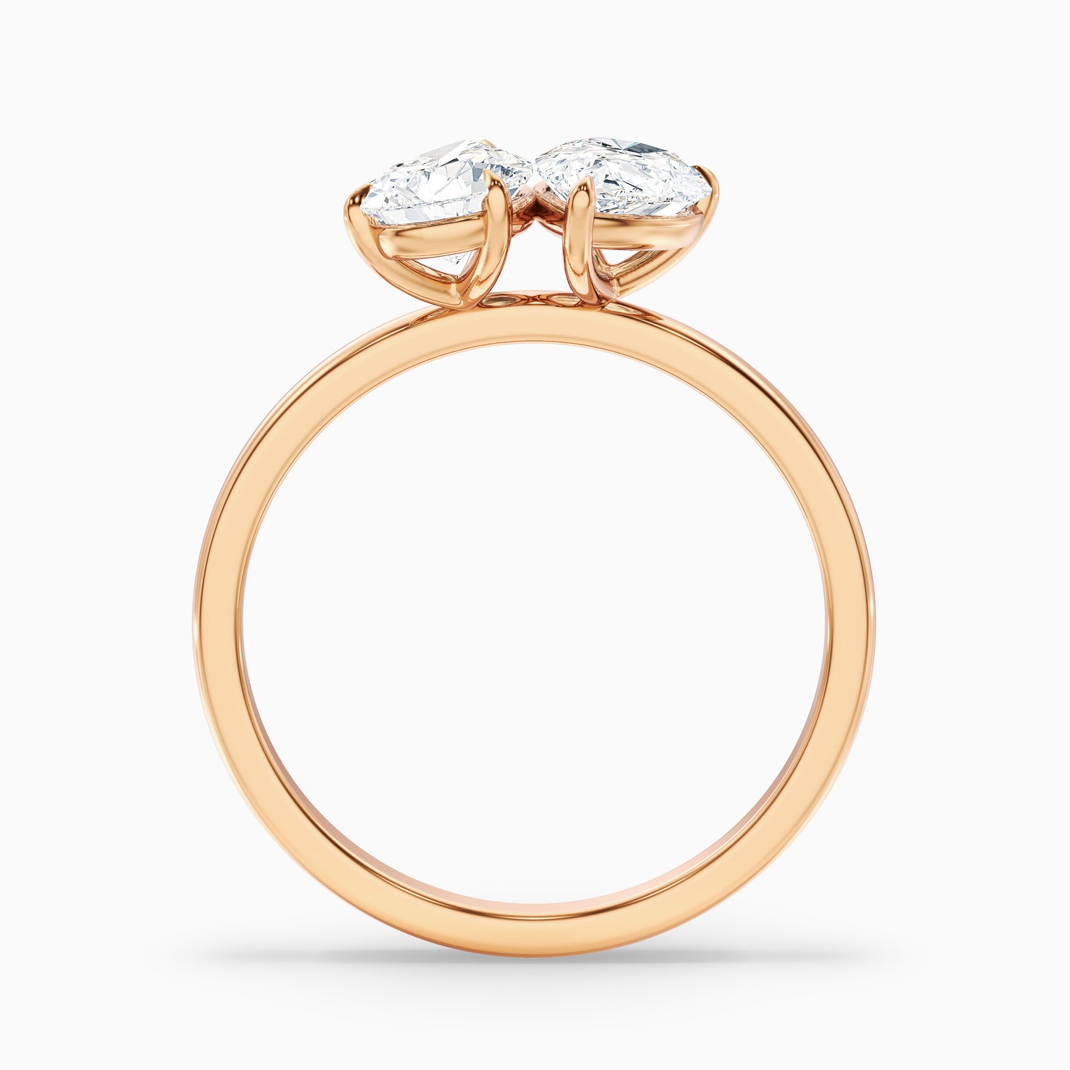 Georgia Toi Et Moi Engagement Ring in 10k White Gold With Both Pear Two Stone Lab Grown Diamond (3 Ct. Tw.)